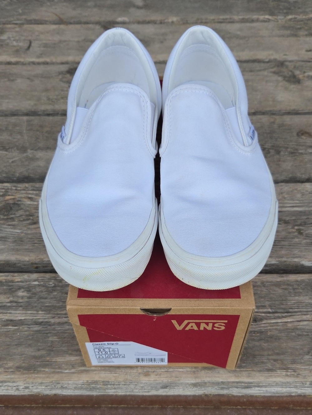 Vans Classic Slip-on Sneaker Skate Shoes Size M9.5/W11 in True White